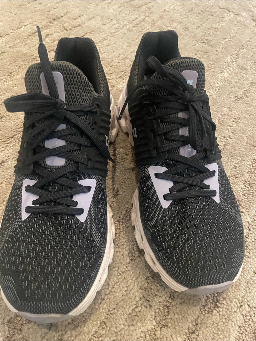 On Running Women's Black and White Running Sneakers